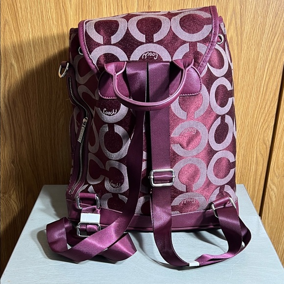 Coach Burgundy and Light Pink Backpack - Picture 6 of 10